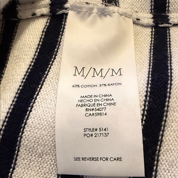 Cabi Victory Cardigan Sweater Long Blue Striped Knit Maxi Duster Sz Medium - Picture 7 of 8